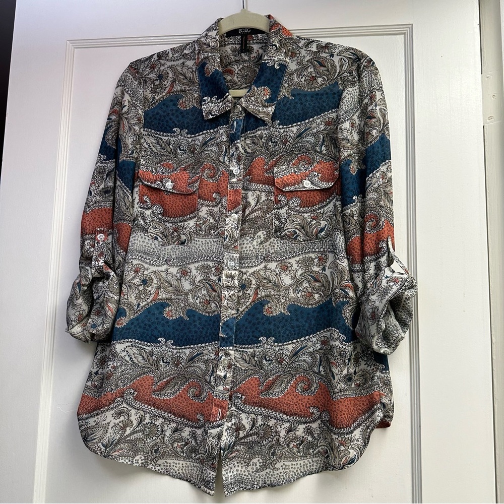 BCBGMaxAzria  button up shirt - M